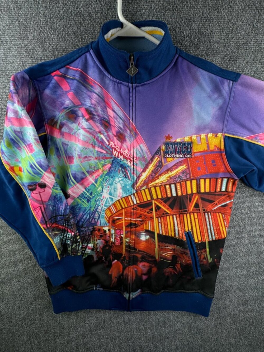 Enyce Clothing Company AOP Urban City Festival Fair Print Jacket Full Zip Small